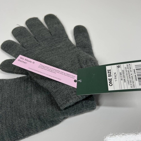 Wild Fable Gray Winter knit Gloves Touchscreen Compatible one size - Picture 3 of 9